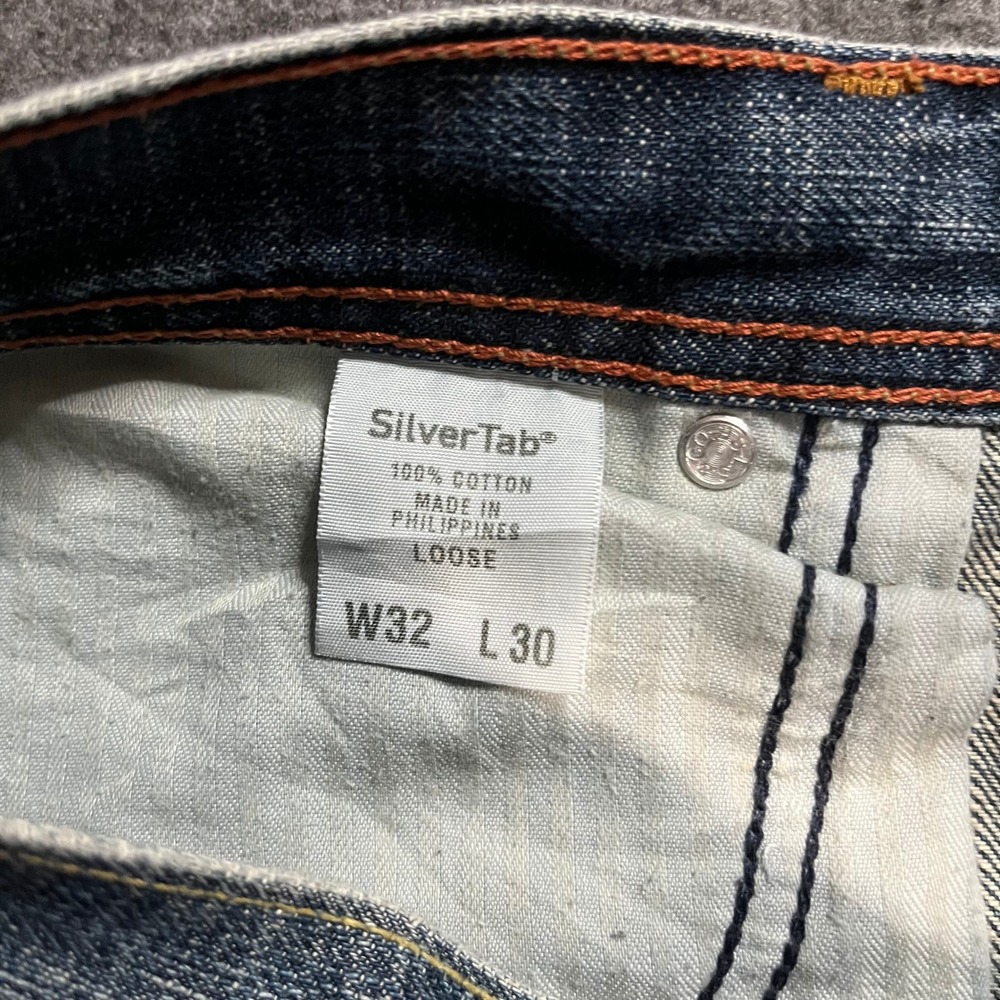 Levis SilverTab Loose Fit Jeans Medium Wash Blue Denim 32x30 Baggy Wide Leg - Picture 6 of 7